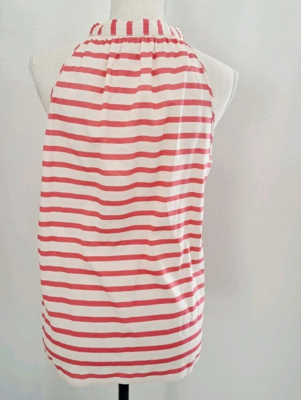 J. Crew 100% Silk Sleeveless Coral Bow Top